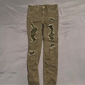 Distressed Black Skinny Jeans/Leggings